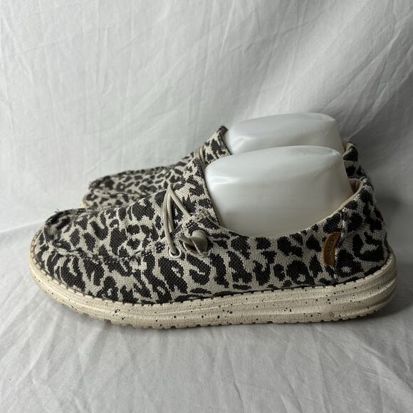 Hey Dude Wendy Woven Cheetah Gray Women’s Size 9 - Picture 1 of 7
